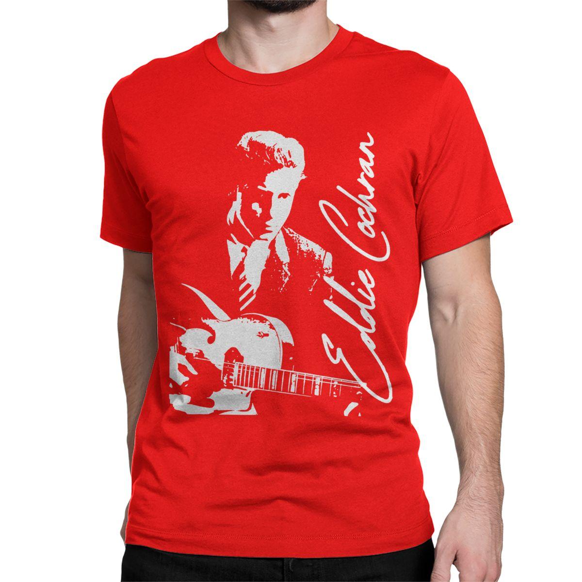 

Мужская Женская Футболка Эдди Кокран Ретро 50-х Смешные Хлопковые Футболки С Коротким Рукавом Рок-Музыка Футболка С Круглым Воротником Одежда Классическая S