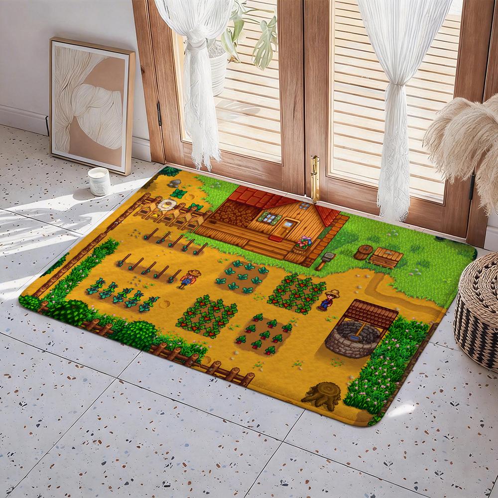 Game S Stardew Valley Floor Mat Eco Flannel Doormat Non Slip Odorless Indoor Floor Rug Soft Short Plush Home Mat