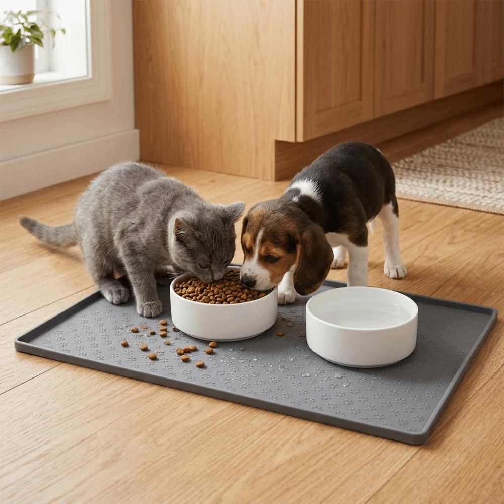 Raised Edge Food Placemat Splash Proof Pet Dining Mat Pet Essential Pet Bowl Pad  Daily Feeding