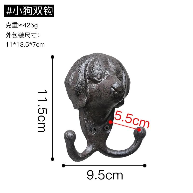 Cast Iron Deer Horn Hook Wall-mounted Originality Fitting Room Wall Iron Hook European Retro Style Home Courtyard Decoration