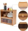 2 Tiers Storage Cabinet with Handles, Tabletop Storage Organizer with Large Storage Capacity Modern Sideboard with Acrylic Doors