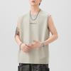 260g Heavy Vest Mens Round Neck Relaxed Fit Sleeveless T-shirt In Summer Updated Versatile Print