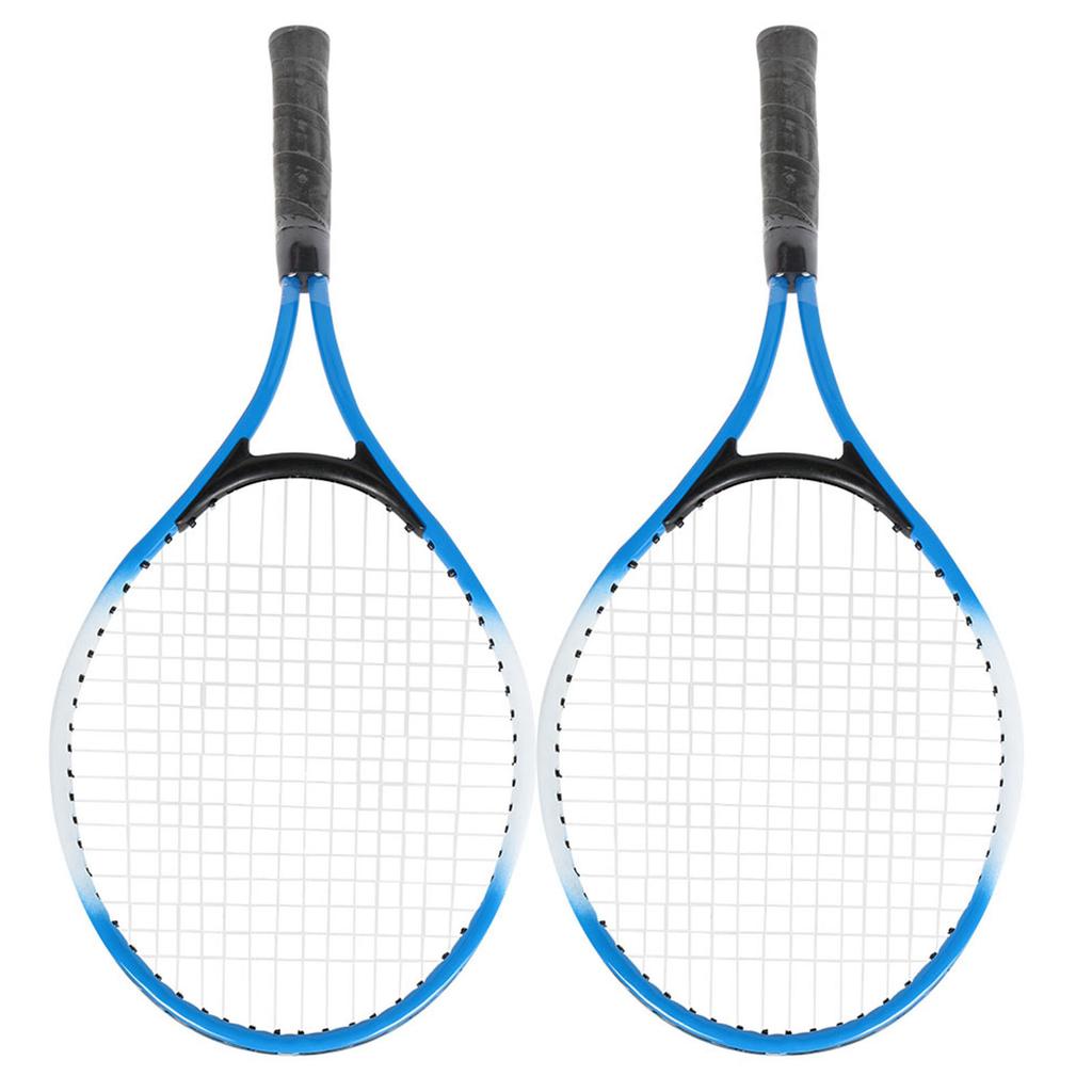 Iron Alloy Children Tennis Racket Beginner Practice Racquet with Ball and Carry Bag(Blue)