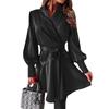 New Women's Leisure Fashion Solid Color Shirt Dress Mini Skirt Women's Dresses Autumn Winter Style