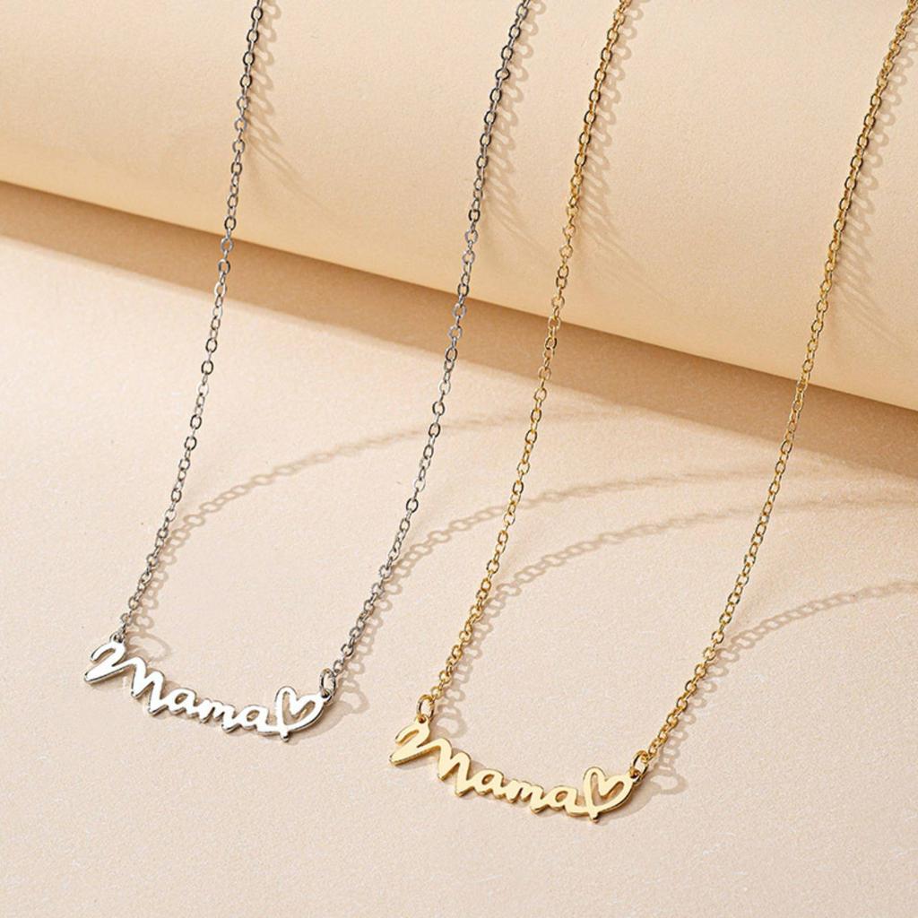 Mother's Day Mama Letter Pendant Necklace for Women Stainless Steel Jewelry Gift