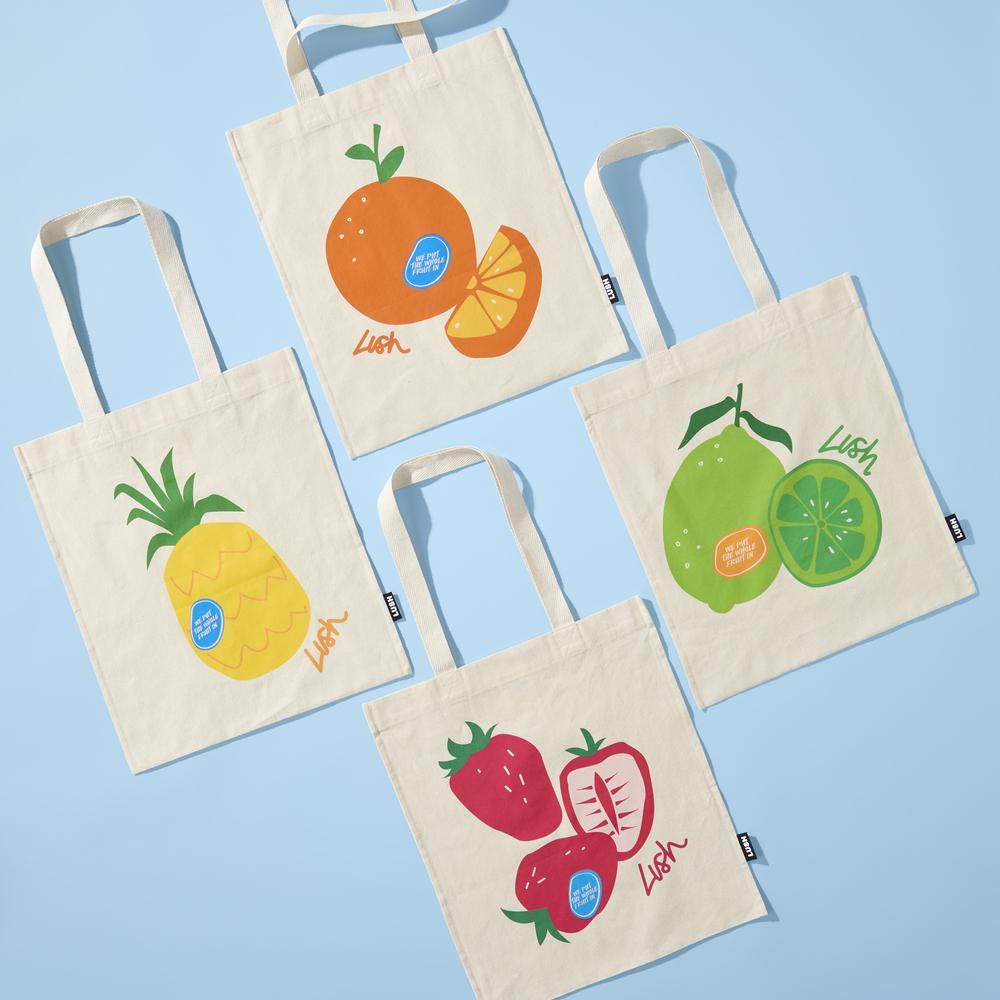 

[Lush] Fruit Tote Bag 6 Types - Canvas / Eco Bag Lime