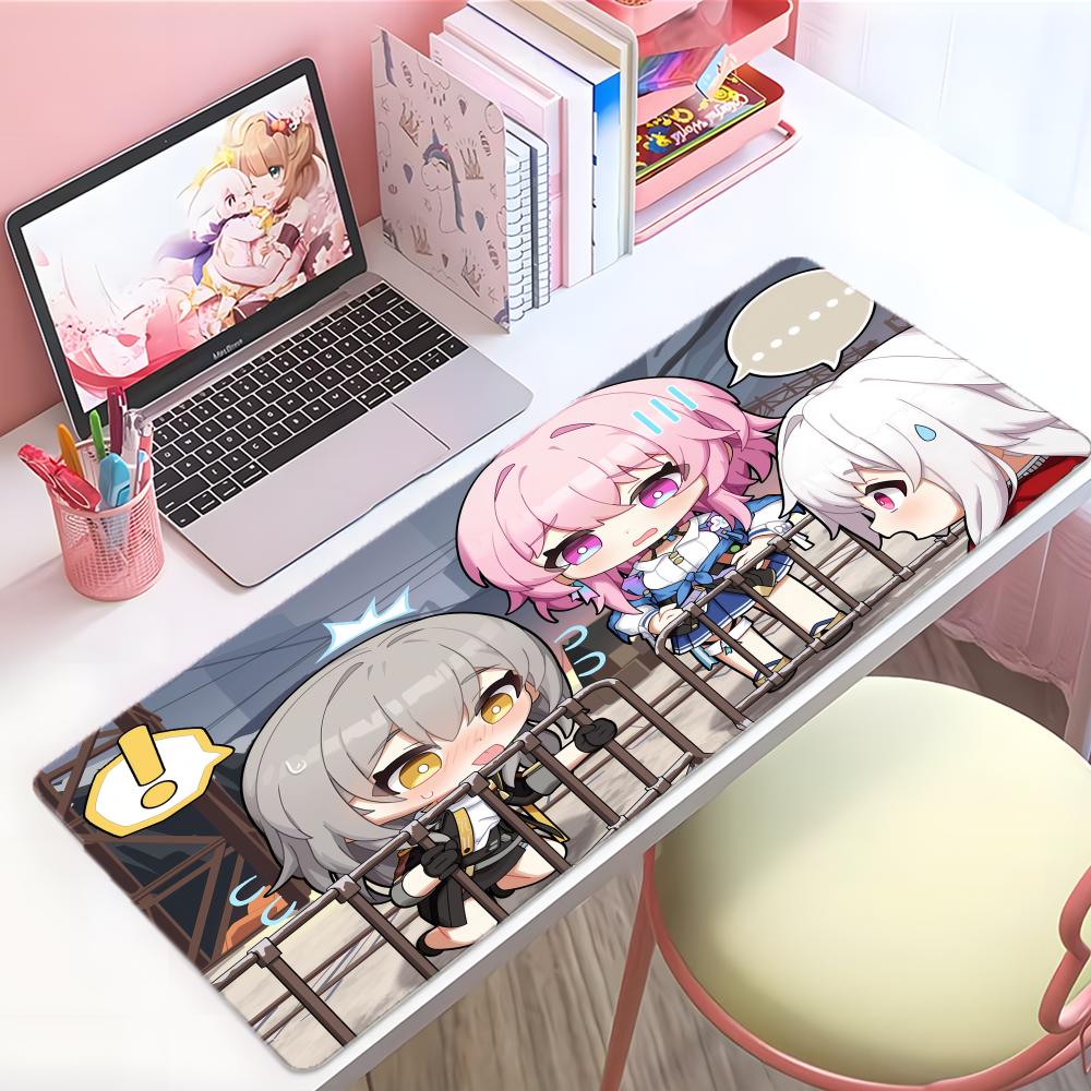 Game Futuristic HHonkai Star Rail Mouse Pad Large Thick Desk Pad Stitched Edges Gaming Mouse Mat For Pc