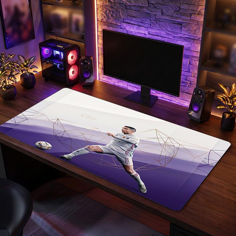 Tappetino Mouse Scudo Cristiano Ronaldo, Tappetino da Scrivania Esteso Antiscivolo in Gomma per Gaming Ufficio Laptop Regalo per Fan