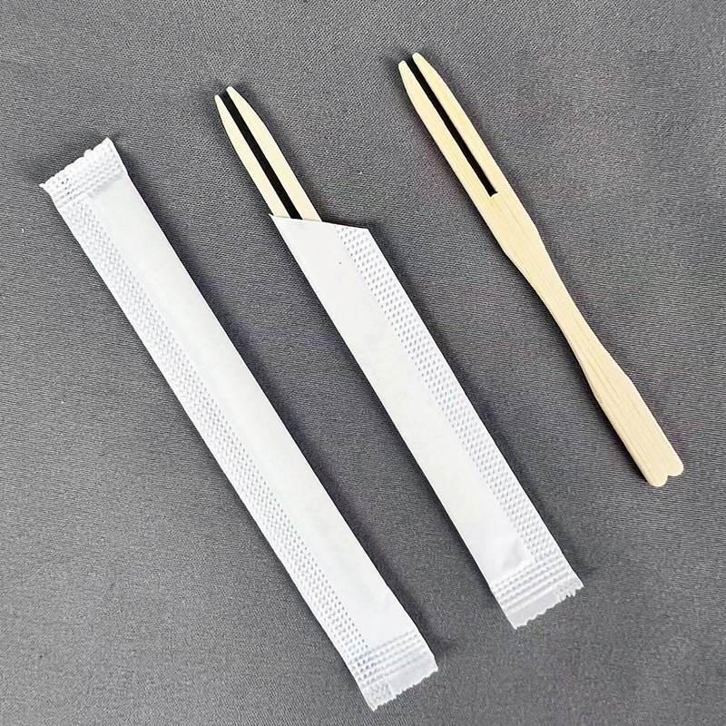 Odin Disposable Bamboo Two-Prong Fruit Forks