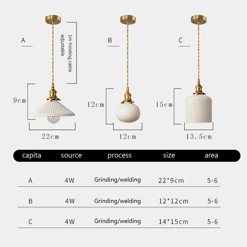LED Nordic Ceramic Glass Chandeliers Single Head Bedroom Living Room Dining Rooms Entrance Hallway Bedside Lamps Home Decoration