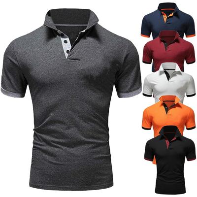 Sommer Herren Einfarbig Kurzarm Revers T-shirt Polo Shirt Elastisch