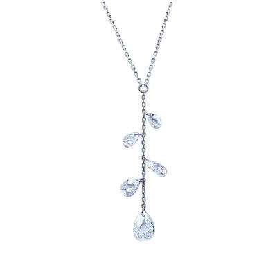 [C9444] - Silver Necklace 'Linda' Silver White (rhodium-plated) - 55 Mm