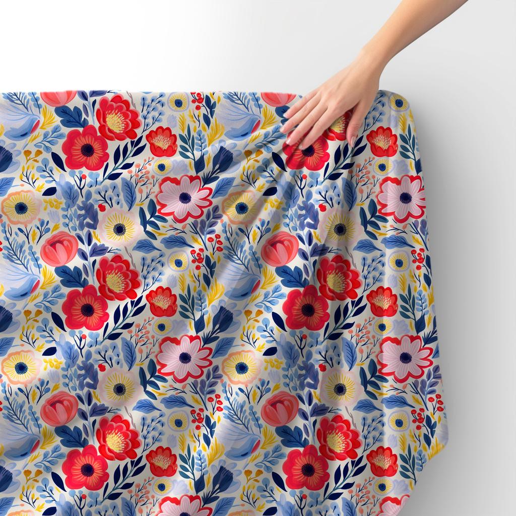 Royal Samt Stoff Polyester Zum Nähen - Motiv Blumen - Rdx2172