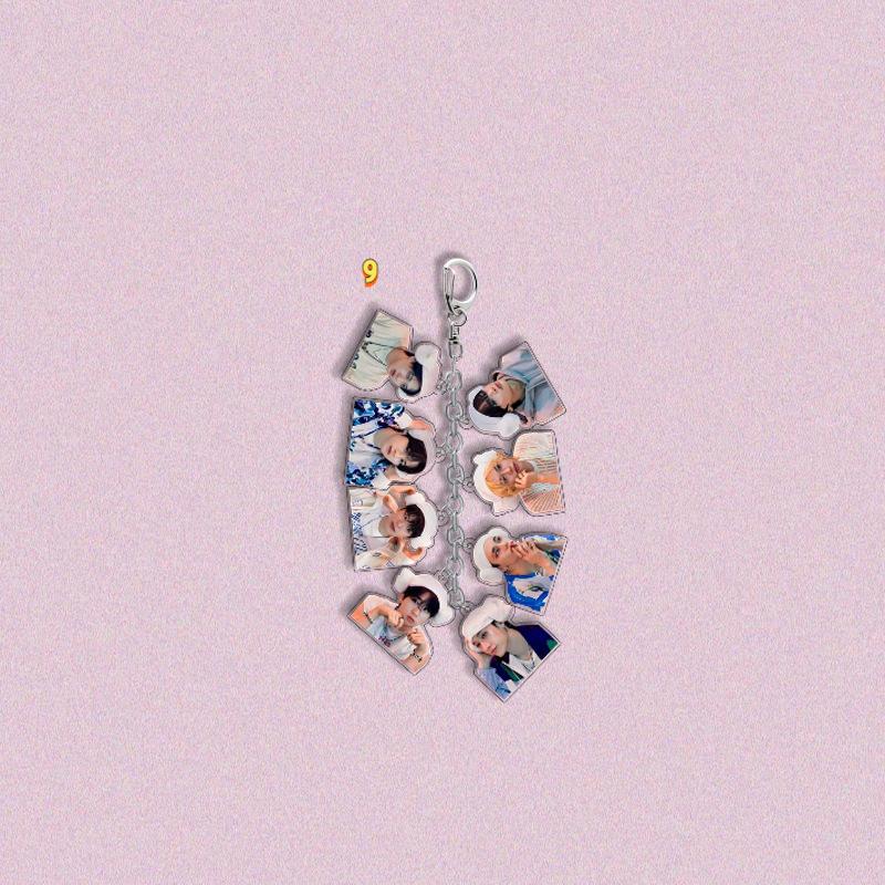Stray Kids Multi-Charm Acrylic Keychain, Kpop Member Photo & Cartoon & SKZOO Character Dangling Charms, STAY Fans Collectible Bag Pendant