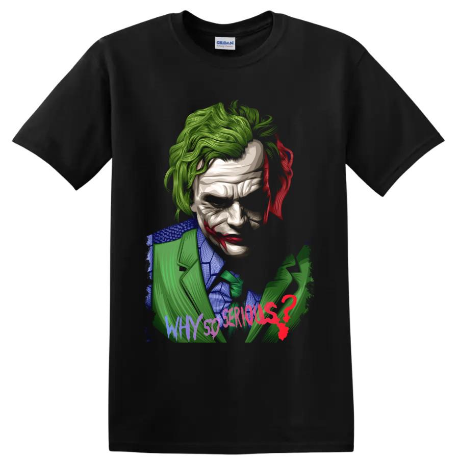 Joker Clown Porträt Film Grafik T-Shirt Grüne Haare Halloween Kostüm Kunst Tee