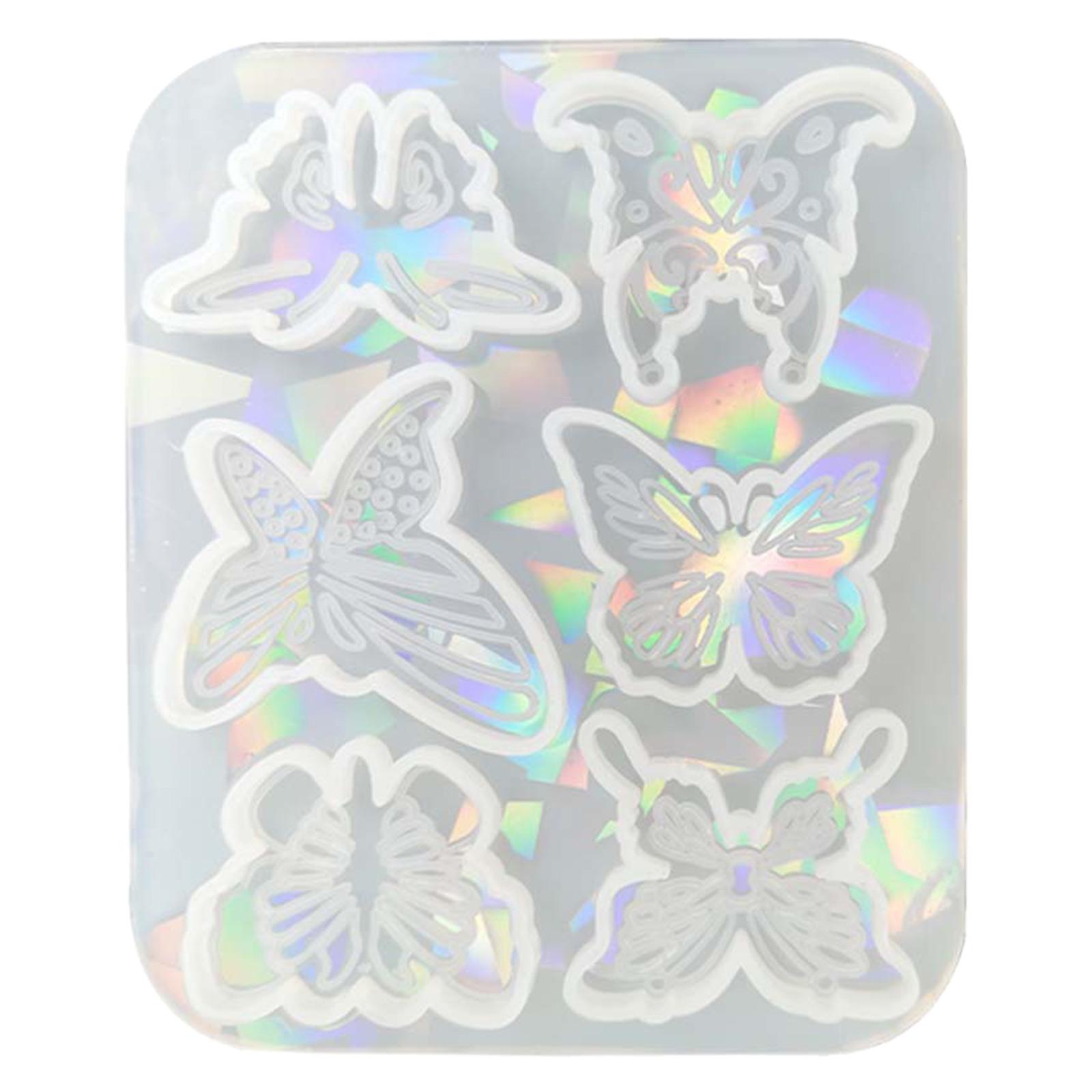 Holographic Silicone Butterfly Hairpin Mold Light Shadow Hair Pin Mold DIY Ornament Pendant Jewelry Epoxy Crafting Mold чистый