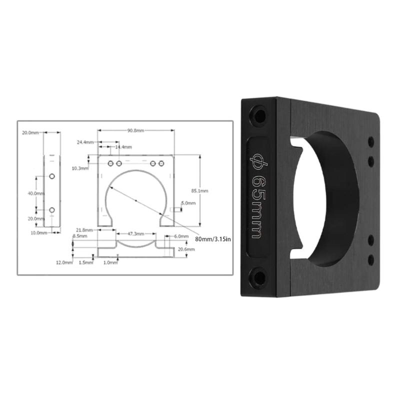 Spindle Motor Holder CNC Motor Bracket 52/65/80mm Aluminum Shaft Spindle Motor Mount Kit for CNC Router Engraver