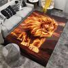 Fiery Lion Print Carpet with Bold Design in Warm Tones Suitable for use as an anti-slip for living room bedroom sofas