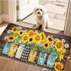 1pc Flannel Floor MatRustic Sunflower Mason Jar Print Non-Slip Kitchen Floor Mat Decorative Area RugNon-Slip, Machine Washable, Soft Area Rug For Home