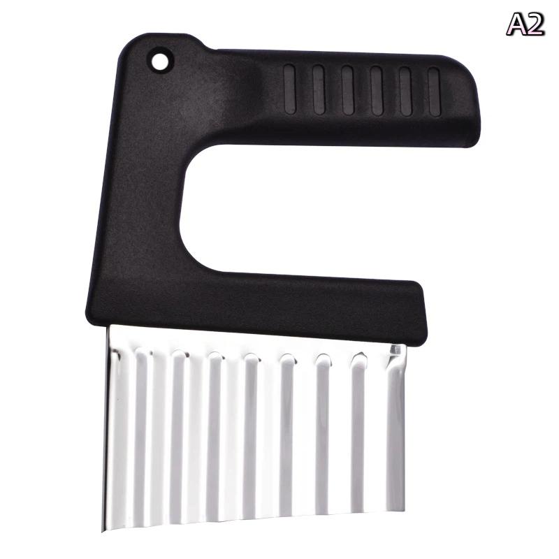 Нержавеющая сталь Картофельный Волнистый Нож для Нарезки Фри Тесто Овощи Фрукты Картофелерезка Измельчитель Кухонный Инструмент