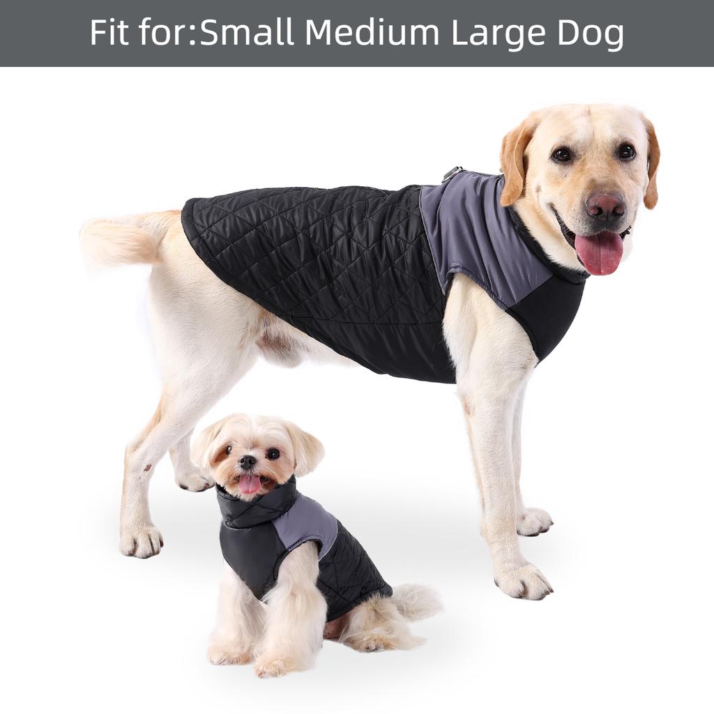 Winter Dog Clothes Small Large Dogs Warm Outdoor Waterproof Pet Coat With D-Ring Big Dogs Coat Reflective Pug Labrador Vest Coat