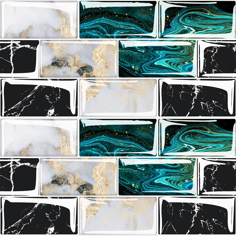 2026 Waterproof Wall Sticker Mosaic Pattern Ceramic Tile Sticker Kitchen Bathroom Sink Decoration Surface Gloss Film Self-adhesive Wall Sticker