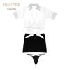 Feimu Sexy Secretary Lingerie Set: See-Through Professional Suit with Skirt