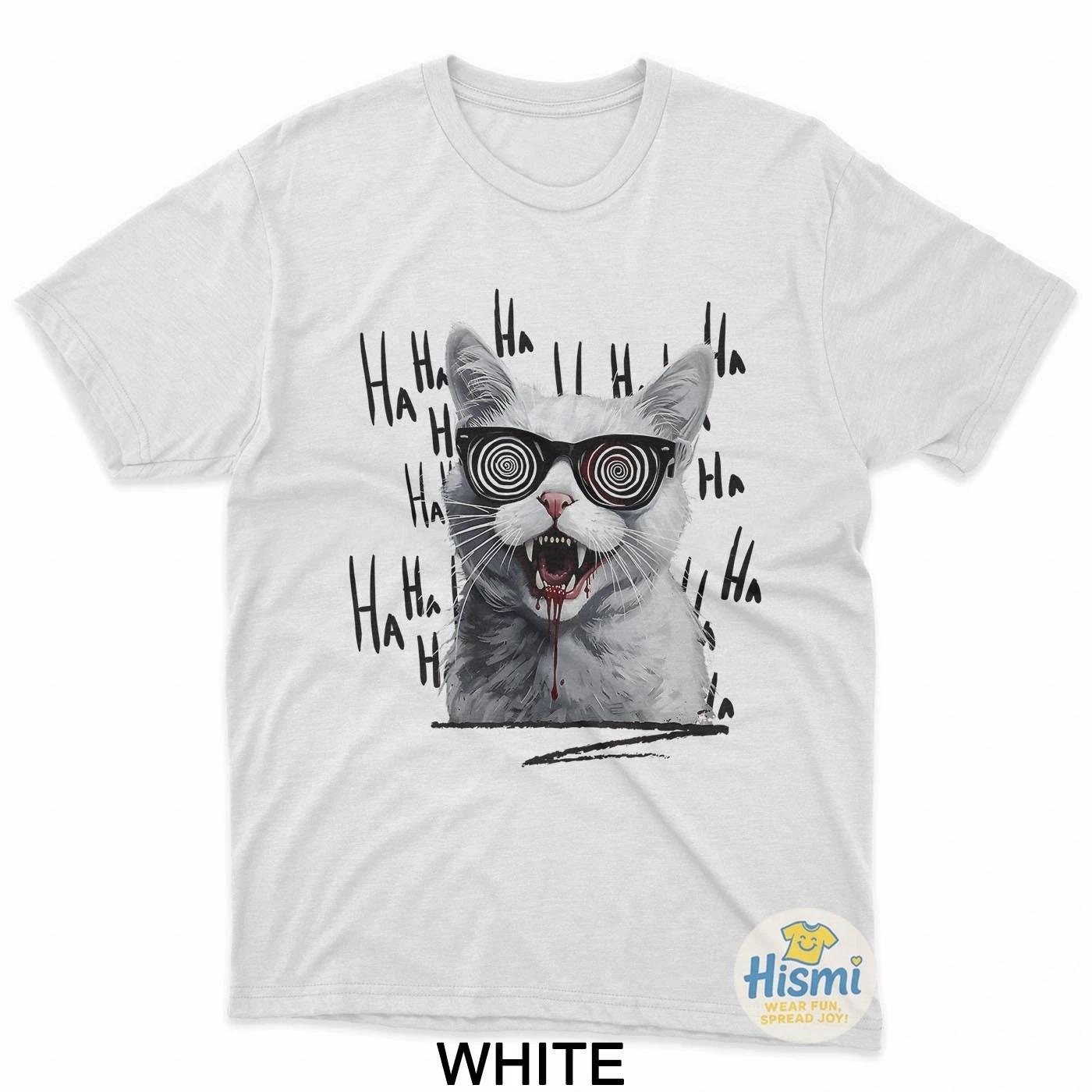 Psychedelic Horror Cat T-Shirt L