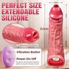 Realistisk penisforlenger for menn med 10 slikkevibrasjonsmønstre Realistisk penisforstørrelses- og fortykkelsesleketøy for voksne, mannlig vibrator
