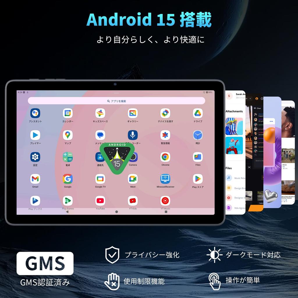 Android first VASOUN Touch 10 SE 24GB 128GB 1TB TF thin and lightweight IPS large 1280x800 Japanese instruction manual included [10-inch Wi-Fi model,
