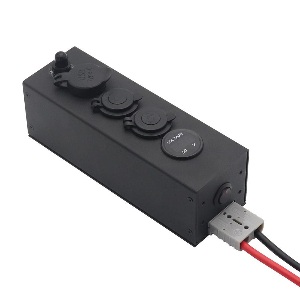 12/24V Control Box With Power Sockets USB+TYPE-C 8AWG Anderson Plug Replacement