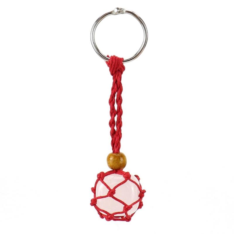 DIY Keychain Unfinished String Lanyard Keychain Crystal Stone Holder Cage Keyring Unique Jewelry Making Craft