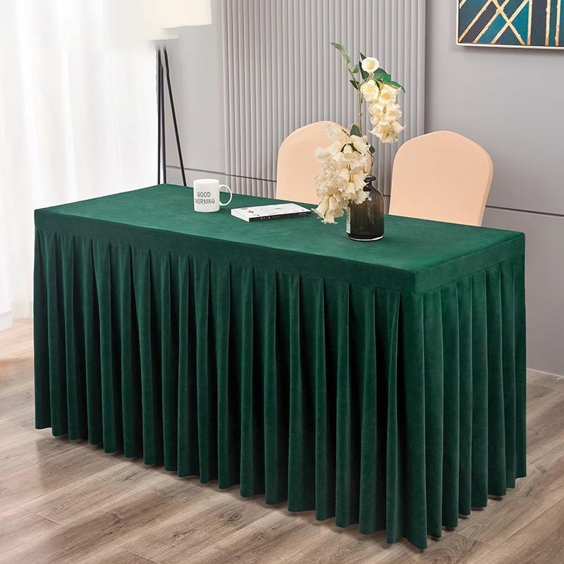 Elastic Table Cloth Hotel Conference Table Cover Meeting Room Office Flannel Rectangle Tableclover Wedding Banquet Decoration