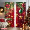 2 szt. płaski nadruk 2D Kurtyna świąteczna Christmas on5 100% poliester Bez elektryczności Wszechstronna do fotobudek Urodziny