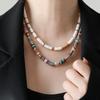 Colorful Stone & Shell Layered Beaded Necklace for Women