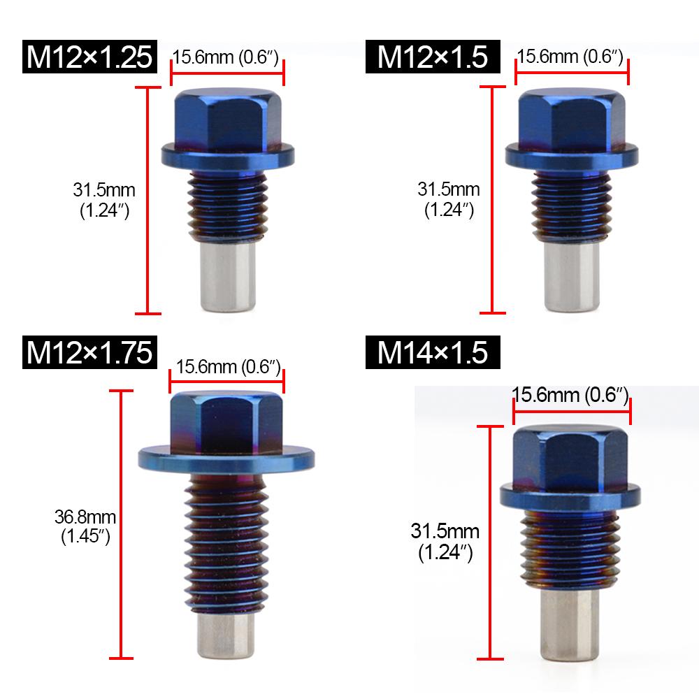 M12x1.25 M12x1.5 M14x1.5 Oil filter magnet Reusable Permanent Magnetism 5000 Titanium Alloy Magnetic renault magnet Drain Plug