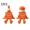 Funny Office Desk Ornaments Emotional Support Traffic Cone Buddy, Articulated Figurine with Robot Toy Sign, Monitor Decor, Companion Gift for