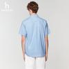 HAZZYS Men's Pure Cotton Solid Short Sleeve Loose Fit Shirt