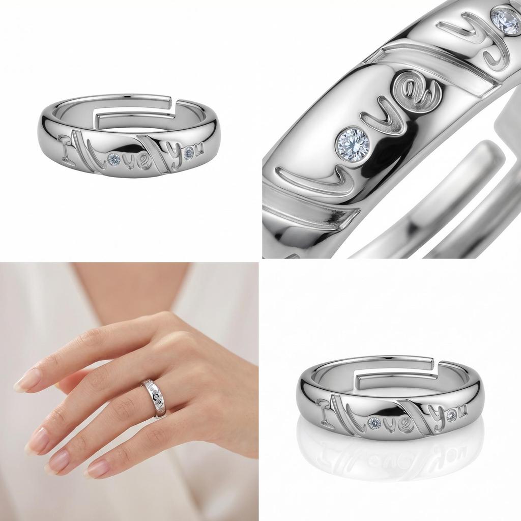 Elegant 'I Love You' Adjustable Couple Rings - Luxurious, Versatile Accessories for Girlfriends