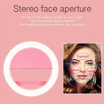 USB Charging LED Selfie Ring Light, Compatible with Various Mobile Phones, Phone Lens LED Selfie Lamp for Enhanced Selfie .