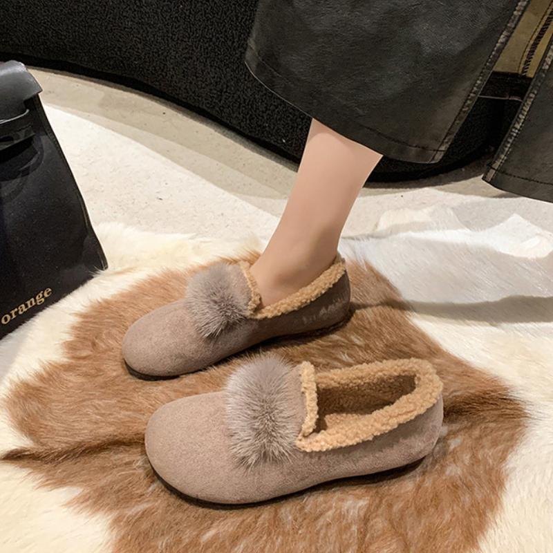 Soft Soled Fashionable Women's Shoes 2024 Winter New Casual Plush Flat Bottomed Cotton Shoes Minimalist Vulcanized Shoes Trafza