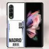 Zfold4 Case For Samsung Galaxy Z Fold3 Z Fold 3 5G Hard Slim Ultra-thin Shell Fly Ticket AIR Tickets Travel Label Country