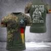 Tricou german Bărbați Skull Flag 3d Print Tops Moda Veteran Mânecă scurtă Tricou cu decolteu Ocazional Grafic Tricouri largi supradimensionate