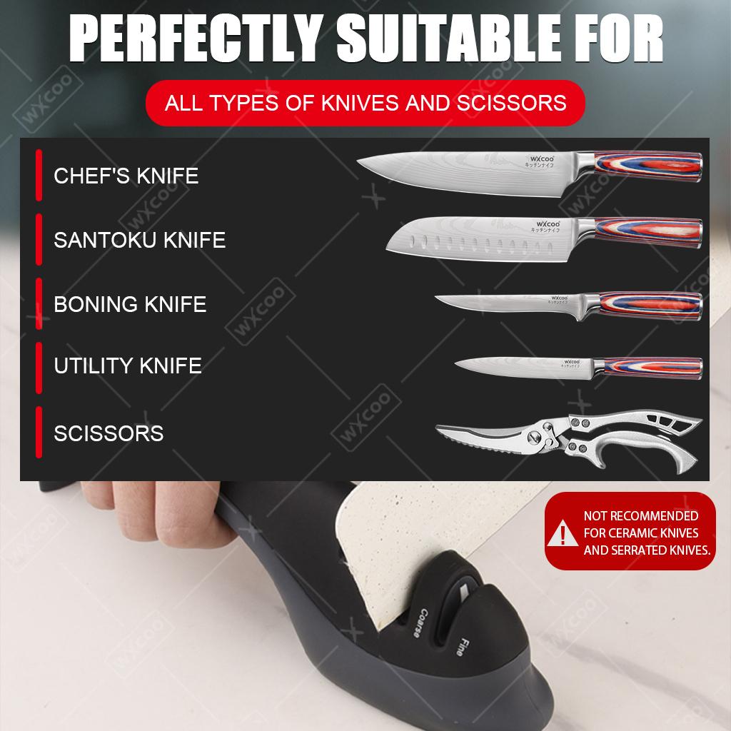 Professional Grade 3 Knives Sharpener Ceramic Knife Sharpening Stone Tools Kitchen Knife Scissor Quick Manual Sharpening Tools