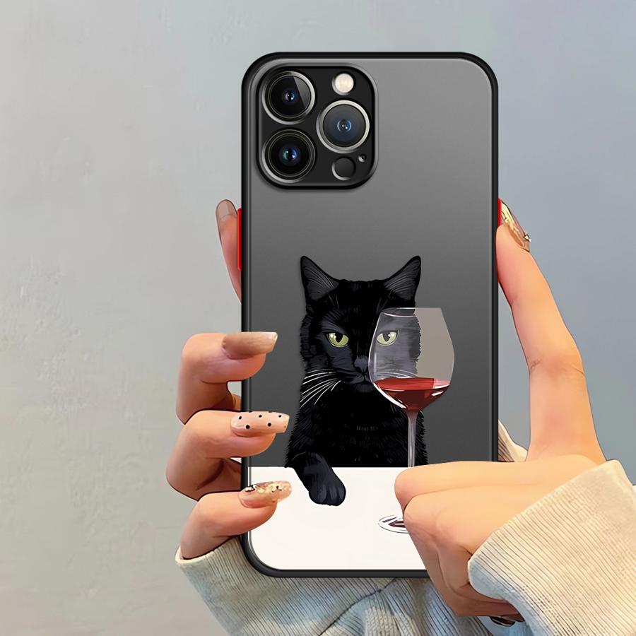 Slightly Drunk Cat Case for iPhone 17 Pro Max 13 Mini XS XR 11 15 16 Plus 14 12 Air 7 8 SE Funda Back Phone Cover