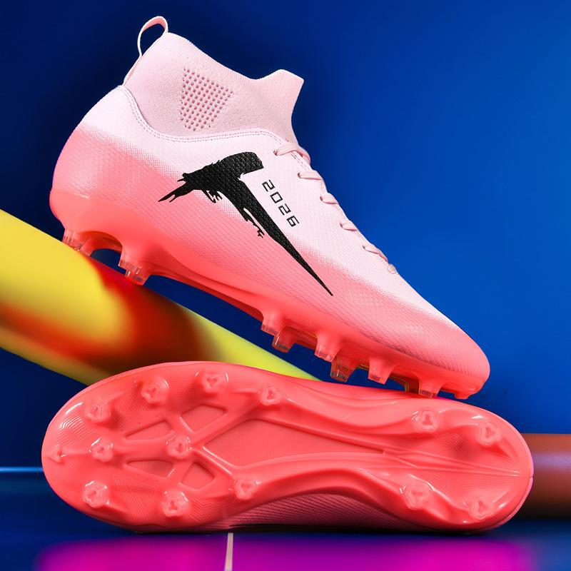 Amazon High-top Football Shoes Adult Spikes TF Broken Spikes Sneakers Competition Children's Training Football Shoes 2025