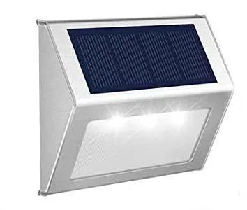 3LED Step Light Stainless Steel Solar Fence Lights Waterproof Outdoor LED Wall Lamps Deck Lights For Stair Garden Fence Patio