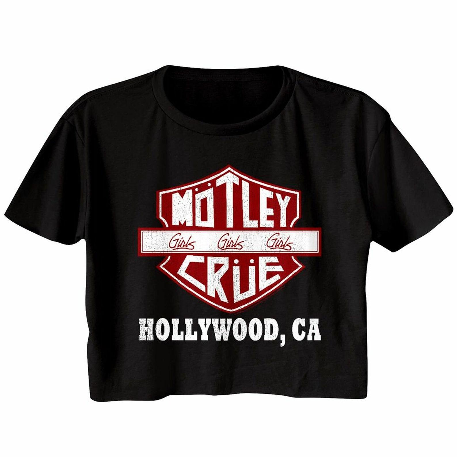 Motley Crue Crue Sign Black Junior Women s Festival Cali Cropped T-Shirt 3XL