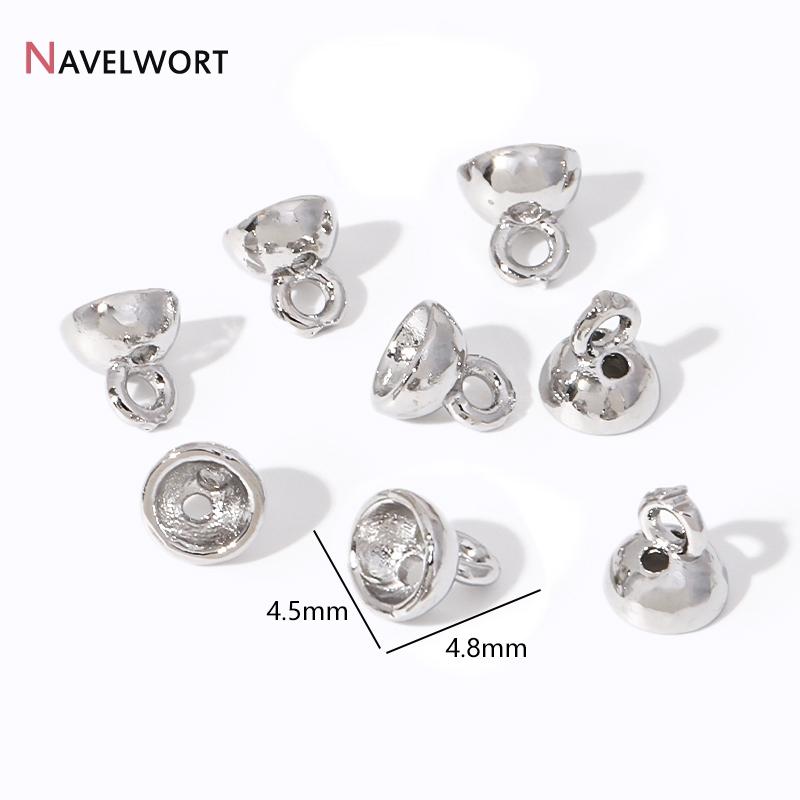 10/20Pcs Gold Plated Brass Crimp Beads,End Caps For Jewelry Making,Caps For Bracelet,Supplies For Jewelry,DIY Accessories
