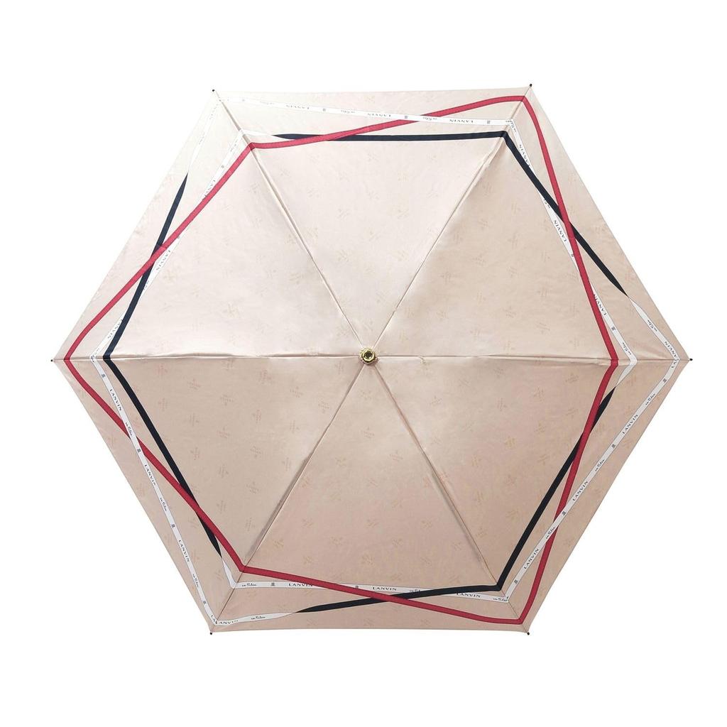 Moonbat En Folding Umbrella with Logo Perfect for Commuting and School [Lanvin Bleu] Women's Ribbon, Satin, Beige, 21-084-11288-02,